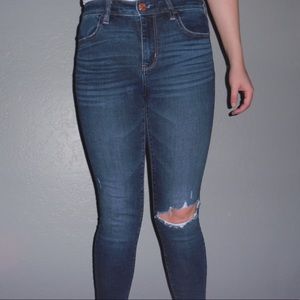 American eagle high waisted ripped jeans